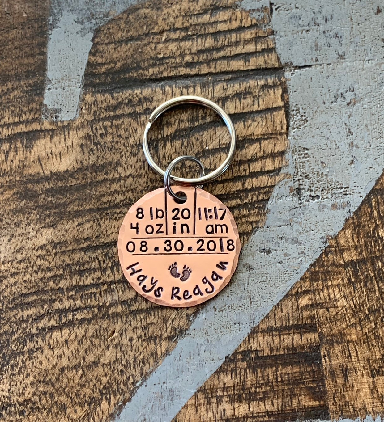 Baby Stats Keychain Baby Announcement Baby Statistics Keychain Etsy