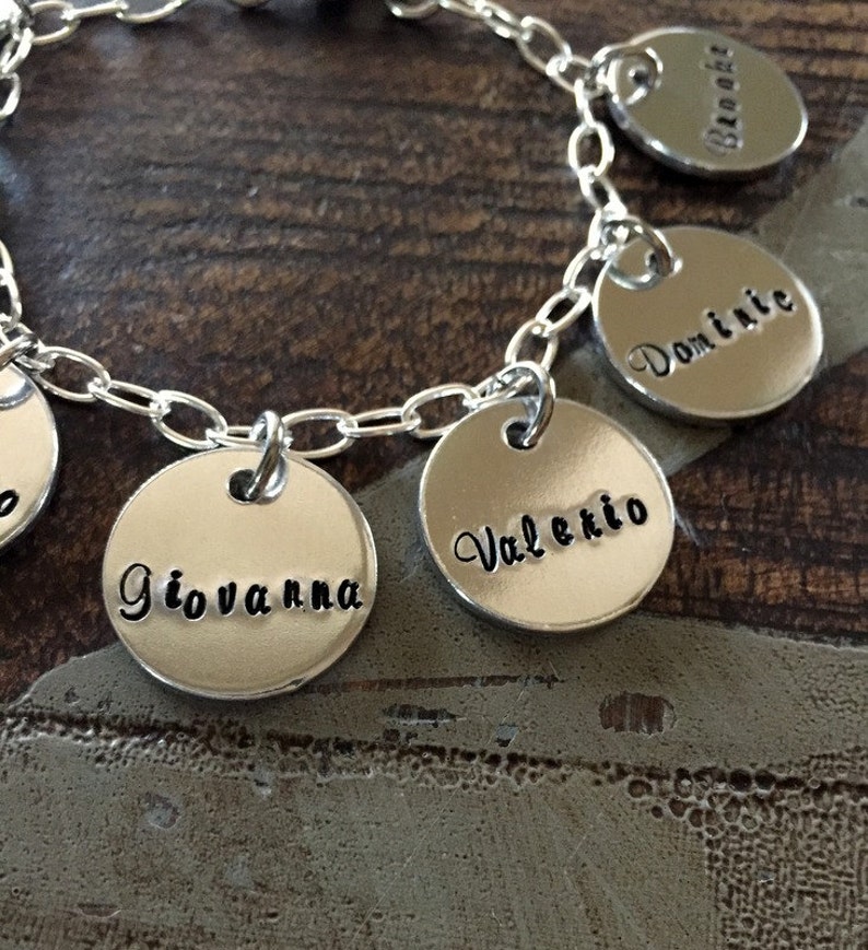 Mother Charm Bracelet Grandma Charm Bracelet Grandchildren Etsy