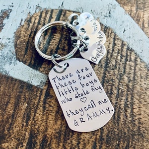 This Girl Stole My Heart Keychain Daddy Keychain Handstamped Keychain Gift for New Dad Dad Keychain These Girls Stole my Heart Fathers Day image 4