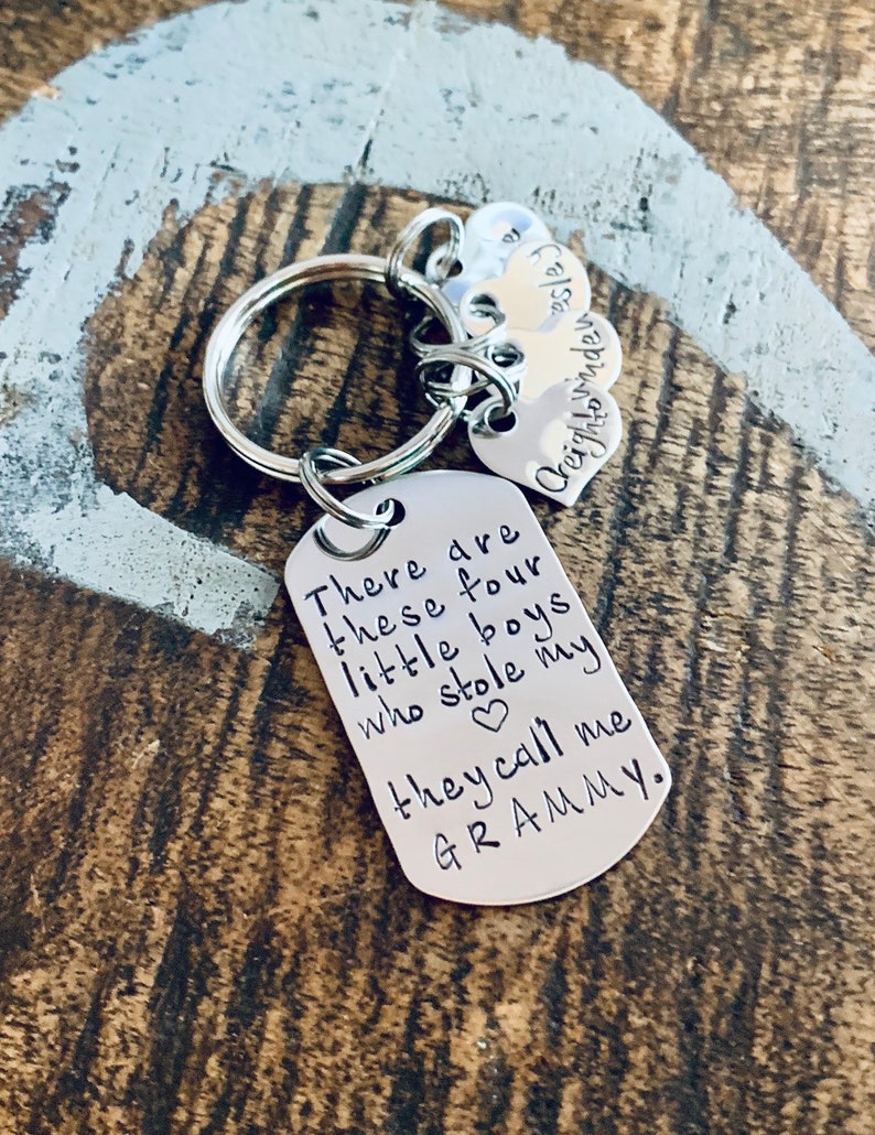 This Girl Stole My Heart Keychain Daddy Keychain Handstamped Keychain Gift for New Dad Dad Keychain These Girls Stole my Heart Fathers Day image 4