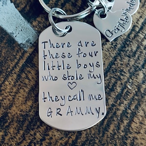 This Girl Stole My Heart Keychain Daddy Keychain Handstamped Keychain Gift for New Dad Dad Keychain These Girls Stole my Heart Fathers Day image 1