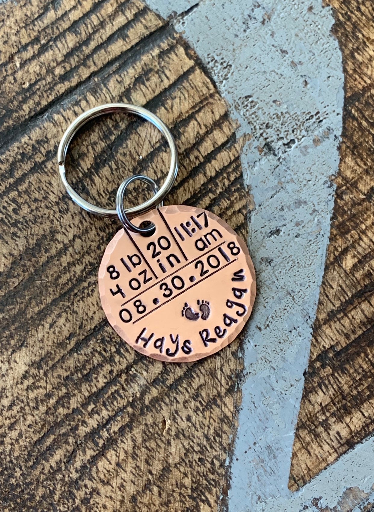 Baby Stats Keychain Baby Announcement Baby Statistics Keychain Etsy