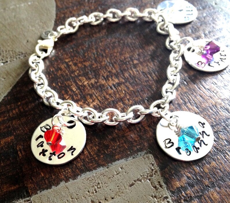 Personalized Charm Bracelet Grandma Bracelet Grandchild Etsy