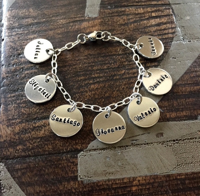 Mother Charm Bracelet Grandma Charm Bracelet Grandchildren Etsy