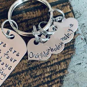 This Girl Stole My Heart Keychain Daddy Keychain Handstamped Keychain Gift for New Dad Dad Keychain These Girls Stole my Heart Fathers Day image 2