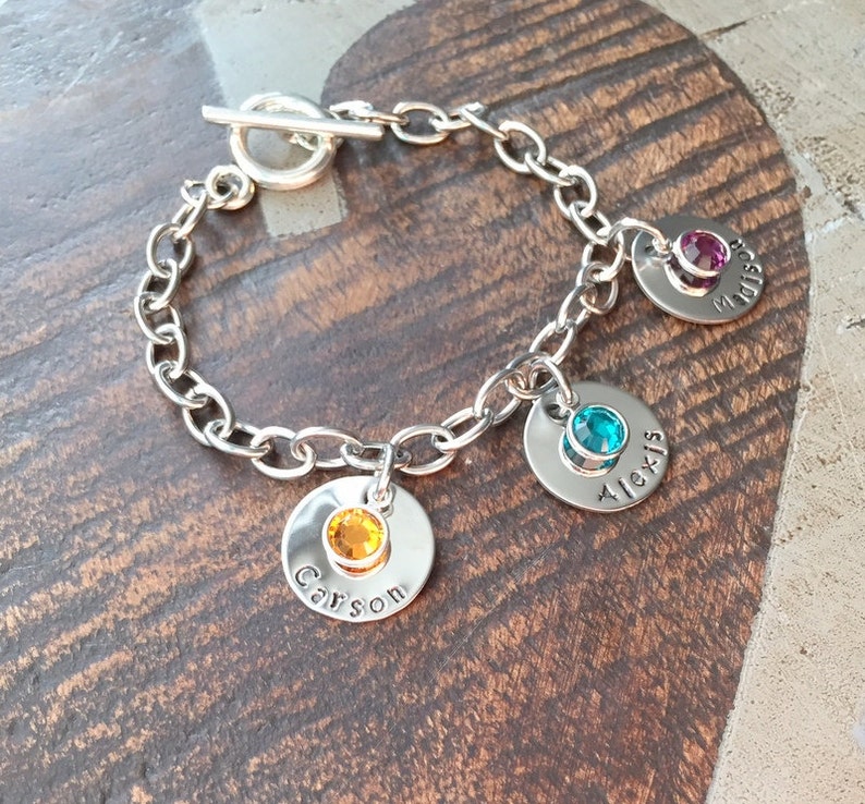 Personalized Charm Bracelet Grandma Bracelet Grandchild Etsy