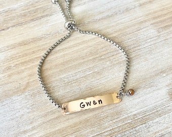 Girls Name Bracelet, Custom Name Bracelet, Rosegold Name Bracelet, Little Girl Bracelet, Dainty Bracelet, Personalized Gift for Kids,