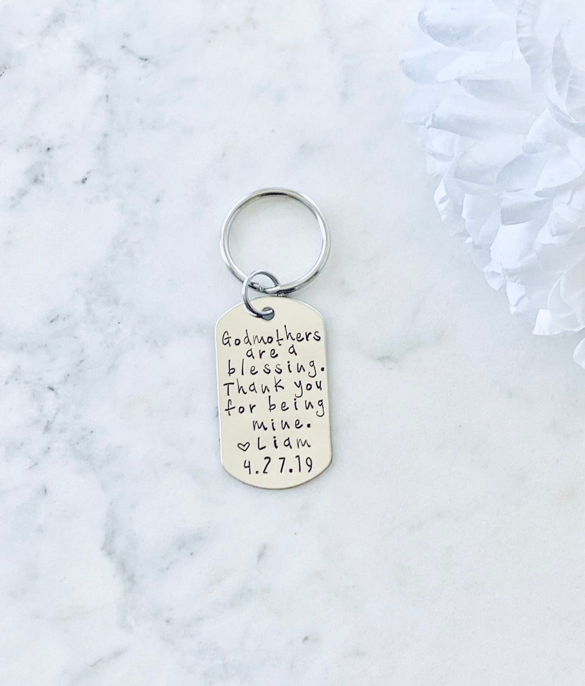 Godmother Keychain Baptism Gift Christening Keychain Etsy