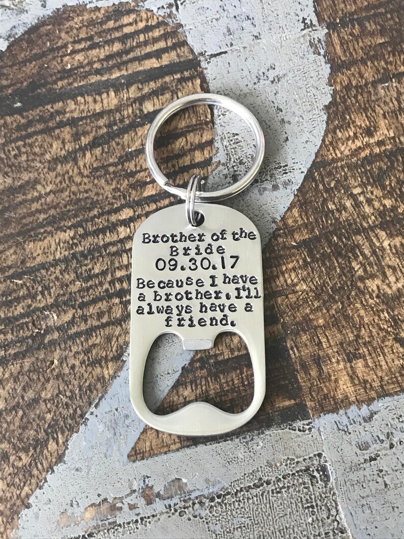 Brother of the Bride Gift Bottle Opener Brother Gift Engraved Etsy