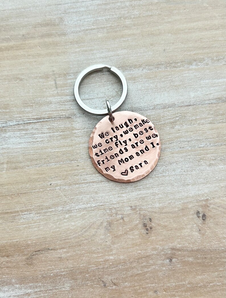 Mom Keychain Mommy Keychain Handstamped Keychain Personalized Keychain Copper Keychain Mothers Day Quote Keychain Gift for Mom image 3