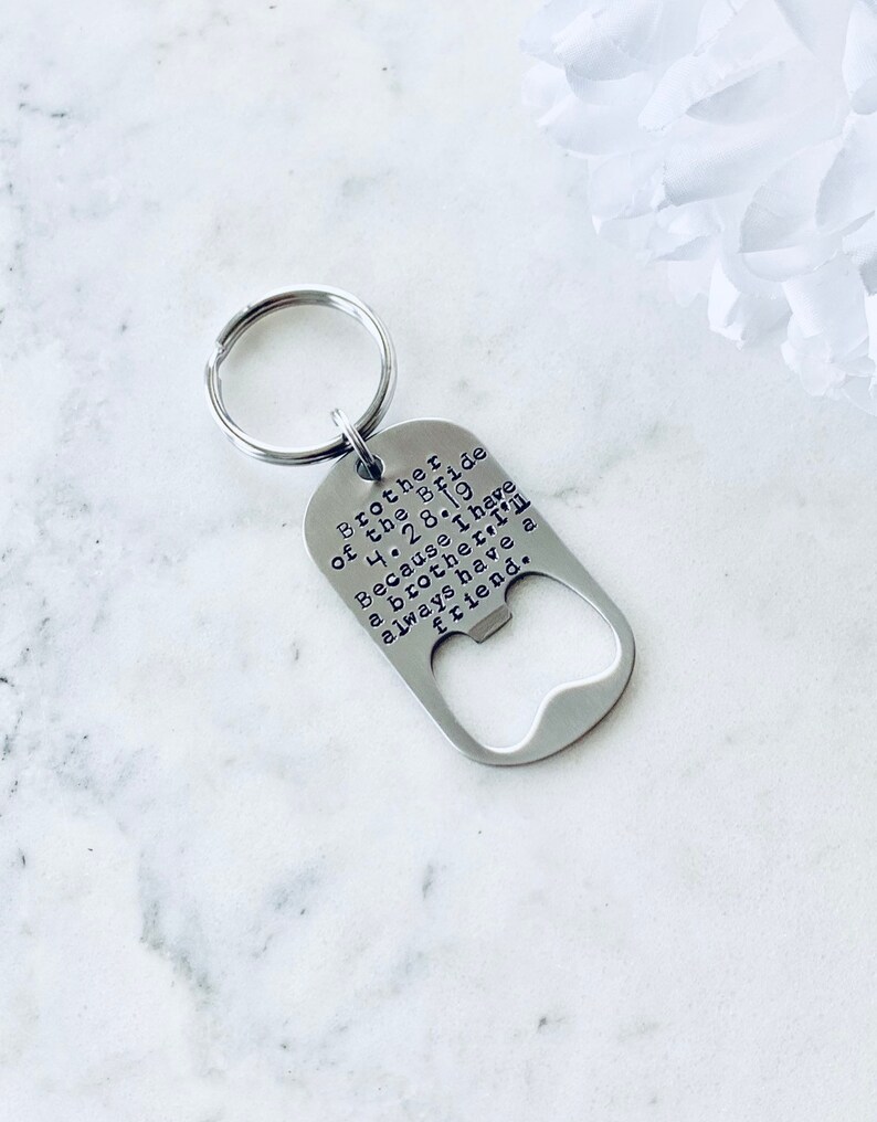Brother of the Bride Gift Bottle Opener Brother Gift Engraved Etsy