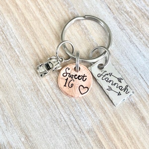 New Car Keychain,Personalized Sweet 16 Keychain, New Driver Keychain, Sweet Sixteenth Birthday Gift, Sweet 16 Gifts, Gifts For Daughter image 9