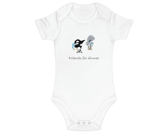 Friends for Dinner Combed Cotton Baby Bodysuit