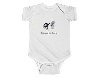 Friends for Dinner Infant Fine Jersey Bodysuit