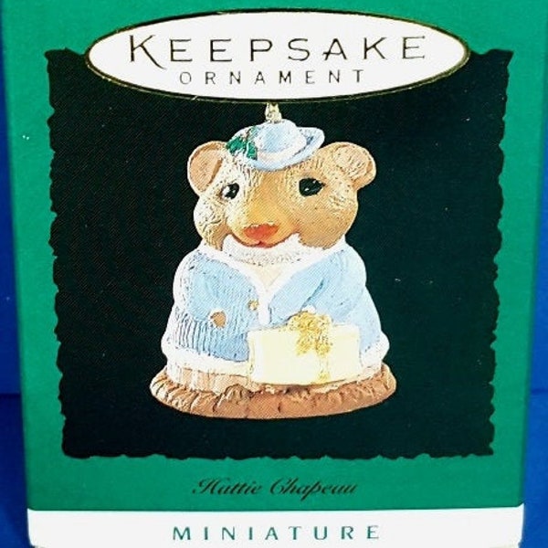 1996 Hattie Chapeau Hallmark Retired Miniature Ornament