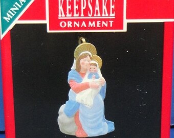1990 Madonna and Child Hallmark Retired Miniature Ornament