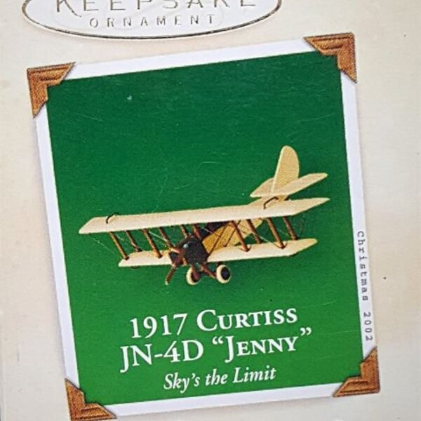 2002 "1917 Curtiss JN4D Jenny" Hallmark Miniature Sky's the Limit Series Ornament - Retired