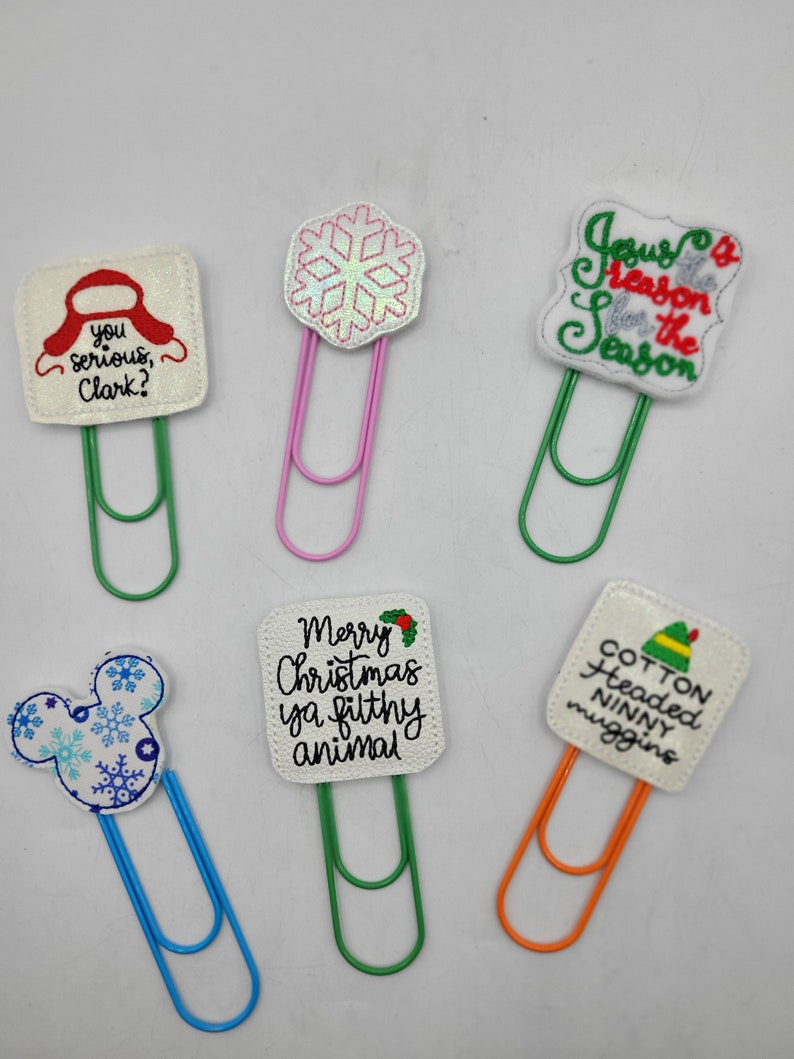 Christmas Jumbo Paperclip Bookmarks, Bookmark, Reading Gift, Christmas image 2