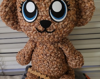 Crochet Teddy Bear, large plushie, Amigurumi ready to ship