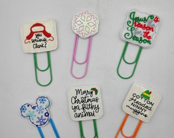 Christmas Jumbo Paperclip Bookmarks, Bookmark, Reading Gift, Christmas