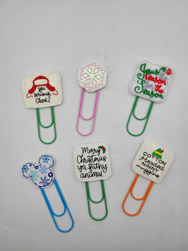 Christmas Jumbo Paperclip Bookmarks, Bookmark, Reading Gift, Christmas image 1