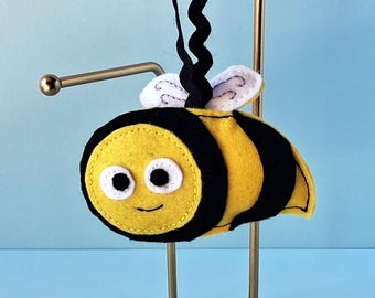 Bumblebee felt hanging ornament, Cute bee spring and summer house decor