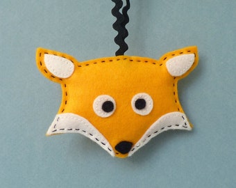 Fox felt hanging decoration, Woodland animals Christmas tree ornament