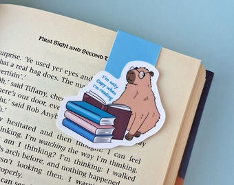 Capybara Magnetic Bookmark, I'm Only Capy When I'm Reading, Gift for Book Lovers