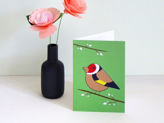 Goldfinch Birthday Card, Garden Bird Anniversary Card - UK