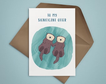 Significant Otter Valentine's Day Card, Anniversary Card