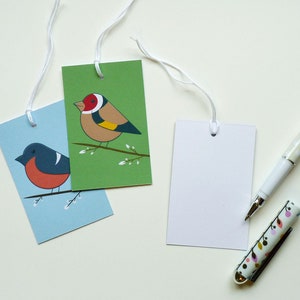 Bullfinch & Goldfinch gift tags pack, Garden birds gift labels set image 3