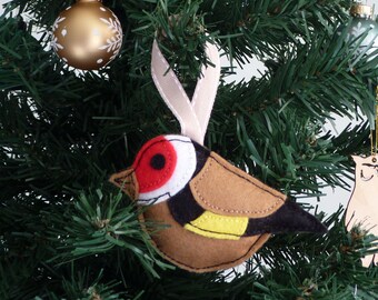 Goldfinch garden bird felt hanging decoration