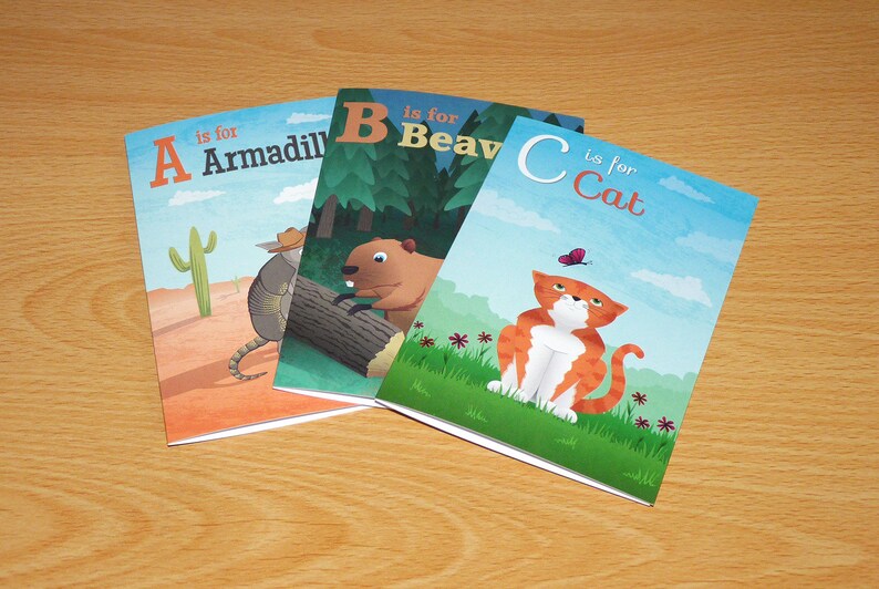 Illustrated Cowboy Armadillo Greetings Card Notecard A is for Armadillo Card