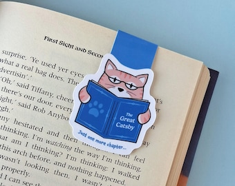 Cat Magnetic Bookmark, Just One More Chapter, Gift for Book Lovers