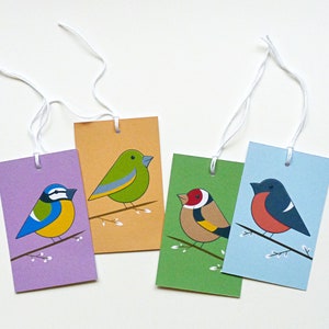 Bullfinch & Goldfinch gift tags pack, Garden birds gift labels set image 4