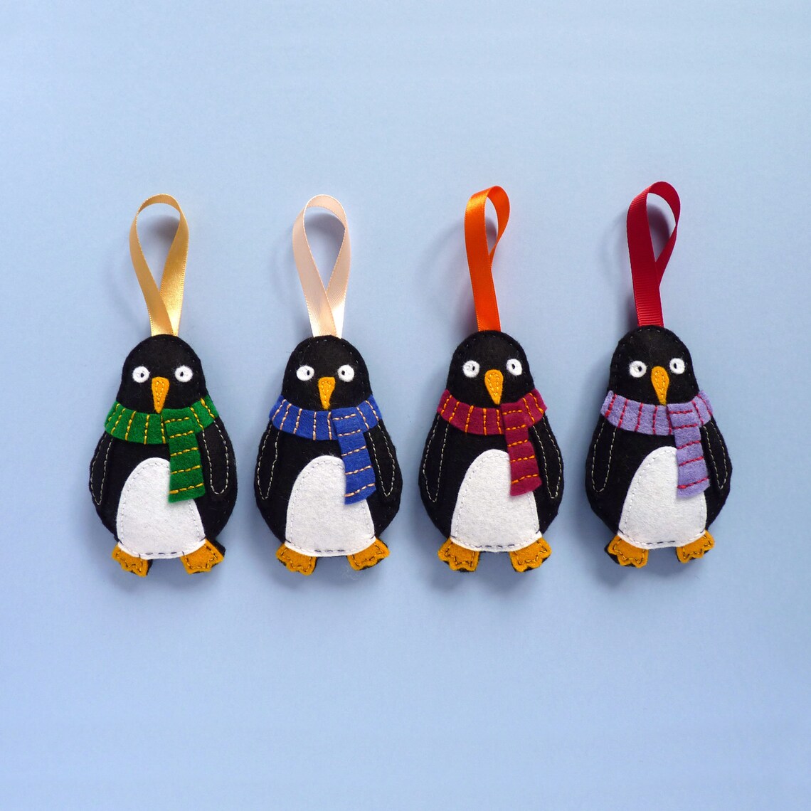 Penguin Felt Hanging Decoration Penguin Christmas Tree Bauble Etsy