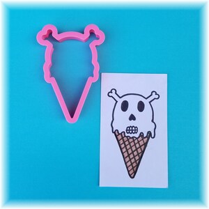 Halloween Skull Ice Cream Cone Cookie Cutter image 2