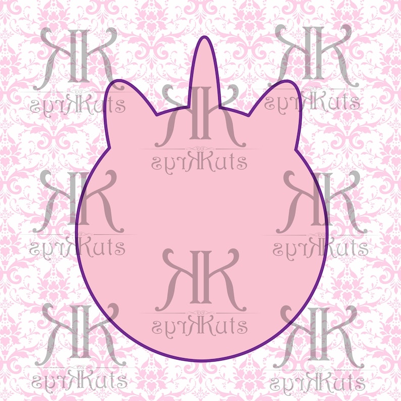 Round Unicorn Cookie Cutter image 1