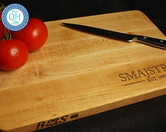 Professional BOOS Personalized Chef Cutting Board BOOS Custom Engraved Family Name Monogram Wedding Anniversary Hostess Housewarming Gift