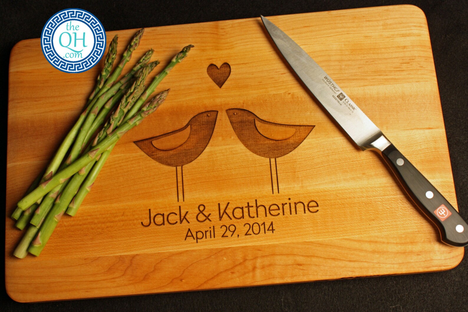 Personalized Cutting Board BOOS Maple W/ Partridge Love Birds Etsy