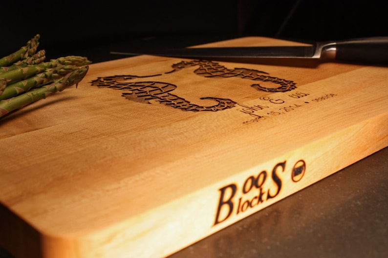 Personalized Cutting Board BOOS Custom Engraved Seahorses in Etsy