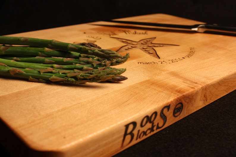 Personalized Maple Cutting Board BOOS Custom Engraved Starfish Etsy