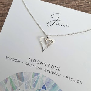 June Birthstone Necklace, Rainbow Moonstone, Birthday Gift, Gift for Friend, Anniversary Gift for Wife, Girlfriend Gift, Daughter, Mum Gift