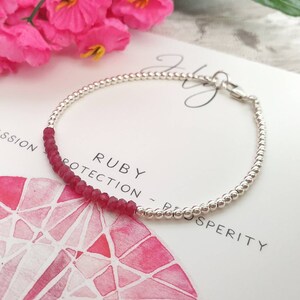 Ruby Bracelet: Sterling Silver July Birthstone Jewellery