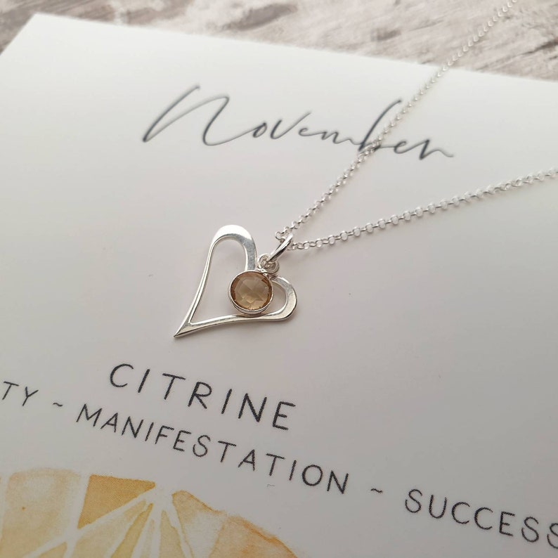 Citrine Necklace, Christmas Gifts for Her, November Birthday Gift