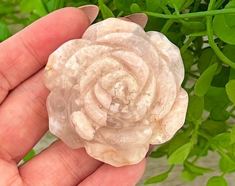 Flower Agate Flower Carving: Crystal Healing, Meditation Stone