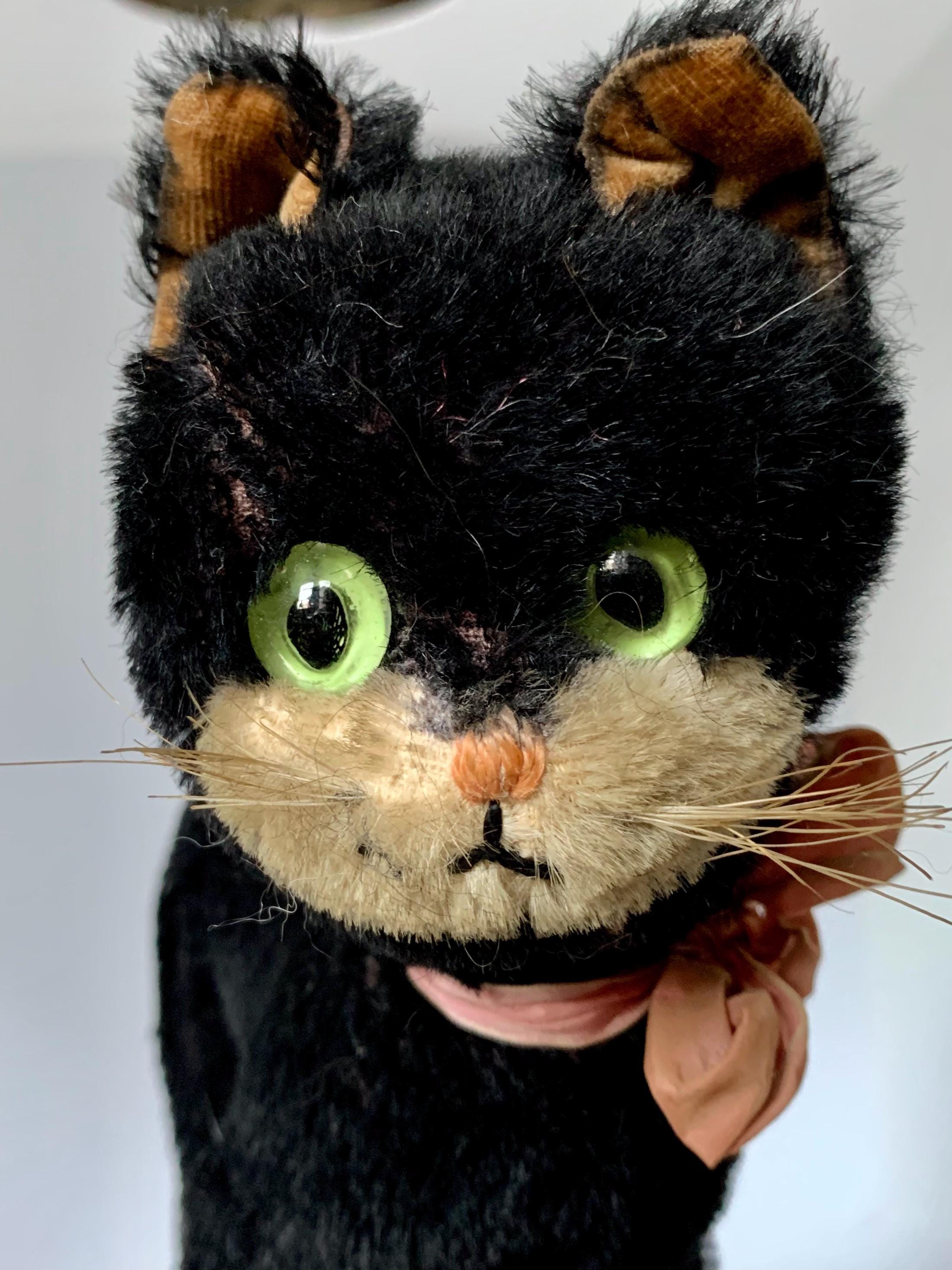 シュコ　ヴィンテージ　白黒猫　ぬいぐるみ　車輪付き　Schuco Schuco シュコーBigo Belloシリーズ 黒猫ブラックキャットの