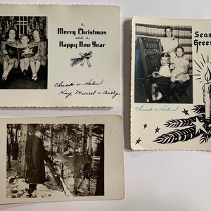 Cartes postales, cartes de Noël des années 40, photos noir et blanc, projets créatifs et travaux manuels