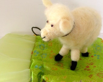 Original Eco Friendly Natural Wool Felted Sheep, Fleecy Lamb