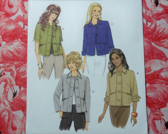 Uncut Butterick 5617 Misses' Loose Fitting Hip Length Jacket Size 14-16 ...
